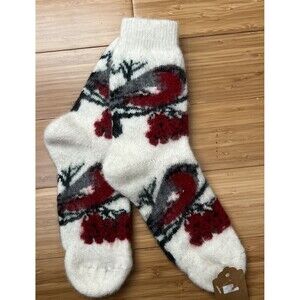 Womens socks, Sheep Down 100%, Warm, Soft, Print bird,  Size 9-10 .